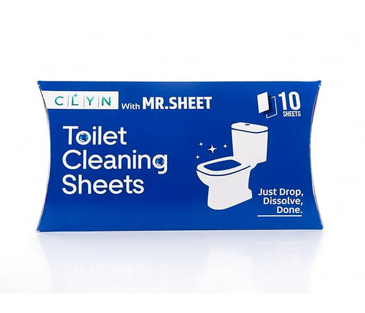 CLYN with MR.SHEET Toilet Bowl Cleaning Sheets | 10 Dissolvable Strips