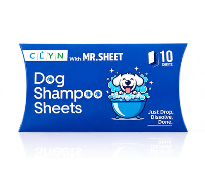 CLYN with MR.SHEET Dog Shampoo Sheets | 10 Plant-Based Bath Sheets