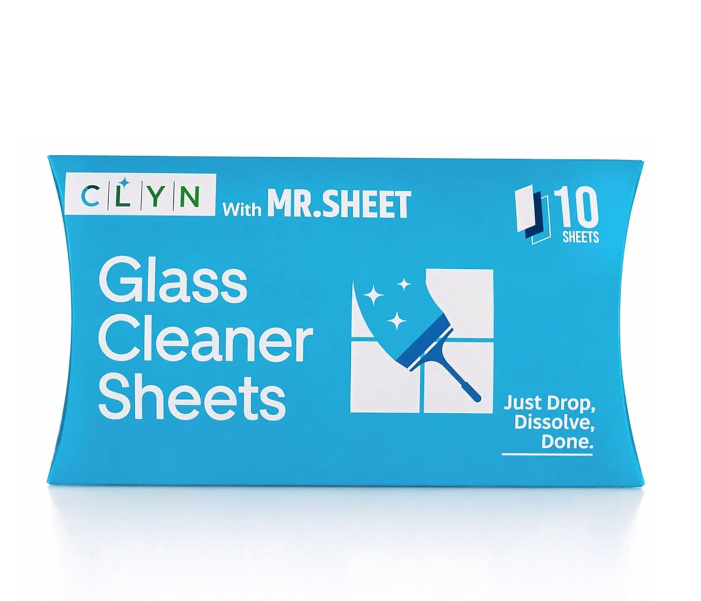 CLYN with MR.SHEET Glass Cleaner Sheets | 10 Streak-Free Strips