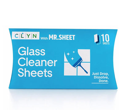 CLYN with MR.SHEET Glass Cleaner Sheets | 10 Streak-Free Strips
