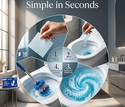CLYN with MR.SHEET Toilet Bowl Cleaning Sheets | 10 Dissolvable Strips
